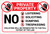 Private Property: No Loitering Soliciting Dumping Trespassing with Icons Landscape - Label