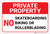 Private Property: No Skateboarding Biking or Rollerblading Landscape - Label