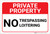 Private Property: No Trespassing Loitering Landscape - Label