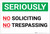 Seriously No Soliciting No Trespassing Landscape - Label
