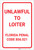 Unlawful To Loiter Florida Portrait - Label