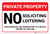 Private Property: No Soliciting Loitering Violators Prosecuted Landscape - Label