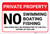 Private Property: No Swimming Boating Fishing Violators Prosecuted Landscape - Label
