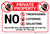 Private Property: No Trespassing Loitering Dumping with Icons Violators Prosecuted Landscape - Label