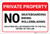 Private Property: No Trespassing Skateboarding Biking Rollerblading Violators Prosecuted Landscape - Label