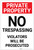 Private Property: No Trespassing Violators Will Be Prosecuted Portrait - Label