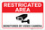 Restricted Area: Restricted Area Monitored By Video Camera Icon Landscape - Label