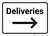 Deliveries with Arrow Right - Wall Sign