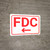 FDC Arrow Left White Background - Wall Sign
