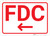 FDC Arrow Left White Background - Wall Sign