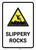 Slippery Rocks with Pictogram - Wall Sign