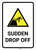 Sudden Drop Off with Pictogram - Wall Sign