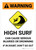 Warning: High Surf with Icon - Wall Sign