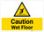 Caution: Wet Floor with Pictogram - Wall Sign