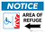 Notice: Area Of Refuge with ADA Fire Icon Left Arrow Landscape