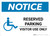 Notice: Reserved Parking - Visitor Use Only with ADA Icon Landscape