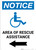 Notice: Area Of Rescue Assistance with ADA Icon Left Arrow Portrait
