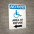 Notice: Area of Refuge with ADA Icon Left Arrow Portrait