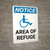 Notice: Area of Refuge with ADA Icon Portrait