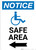 Notice: Safe Area Left Arrow with ADA Icon Portrait