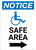 Notice: Safe Area Right Arrow with ADA Icon Portrait