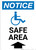 Notice: Safe Area Up Arrow with ADA Icon Portrait