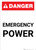 Danger: Emergency Power Portrait ANSI