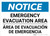 Notice: Bilingual Spanish Emergency Evacuation Area Landscape