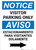 Notice: Bilingual Spanish Visitor Parking Only Right Arrow Portrait
