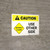Caution: Sidewalk Closed - Use Other Side Landscape with Icon ANSI