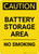 Caution: Battery Storage Area - No Smoking Portrait