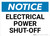 Notice: Electrical Power Shut-Off Landscape