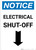 Notice: Electrical Shut-Off Portrait with Down Arrow
