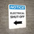 Notice: Electrical Shut-Off Portrait with Left Arrow