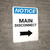 Notice: Main Disconnect Portrait with Right Arrow