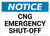 Notice: CNG (Compressed Natural Gas) Emergency Shut Off Landscape