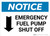 Notice: Emergency Fuel Pump Shut Off with Down Arrow Landscape