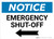 Notice: Emergency Shut-off with Left Arrow Landscape