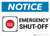 Notice: Emergency Shut-off with Icon Landscape