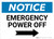 Notice: Emergency Power Off with Right Arrow Landscape