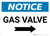 Notice: Gas Valve with Right Arrow Landscape