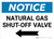 Notice: Natural Gas Shut-Off Valve with Left Arrow Landscape