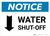Notice: Water Shut-Off with Down Arrow Landscape