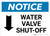 Notice: Water Valve Shut-Off with Down Arrow Landscape