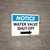 Notice: Water Valve Shut-Off with Right Arrow Landscape