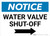 Notice: Water Valve Shut-Off with Right Arrow Landscape