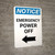 Notice: Emergency Power Off Left Arrow Portrait
