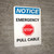 Notice: Emergency Pull Cable with Stop Icon Portrait