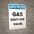 Notice: Gas Shut Off Valve Portrait