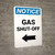 Notice: Gas Shut-Off with Left Arrow Portrait